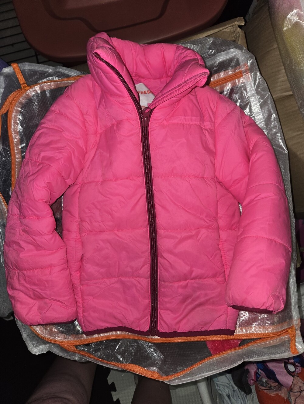 Joe Fresh Bright Pink Puffer Jacket with Hood